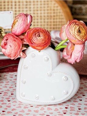Juliska Berry & Thread 6" Heart Vase in Whitewash